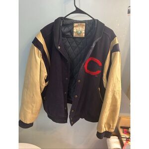Vintage 90’s Cleveland Indians MLB wool and leather varsity jacket size large